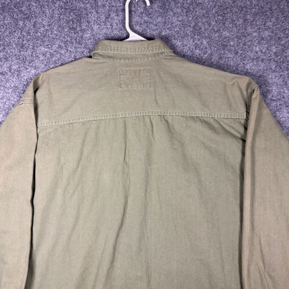 Vintage Levi's Red Tab Button Up Canvas Work Shirt Shirt Men's XL Olive Green